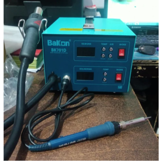 Bakon Bk701d Hot Air Rework Soldering Iron Station Digital Display 2 in 1 SMD Machine