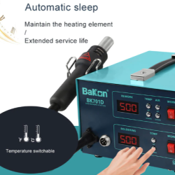Bakon Bk701d Hot Air Rework Soldering Iron Station Digital Display 2 in 1 SMD Machine Bakon Bk701d Hot Air Rework Soldering Iron Station Digital Display 2 in 1 SMD Machine