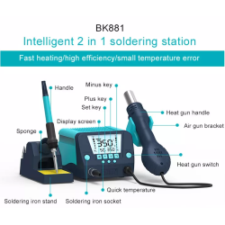 BAKON BK881SMD 2 In 1 LCD digital display rework station hot air gun soldering iron