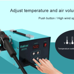 Bakon BK850D Hot Air Rework Station High Quality Digital Display Heavy Duty SMD Machine Bakon BK850D Hot Air Rework Station High Quality Digital Display Heavy Duty SMD Machine