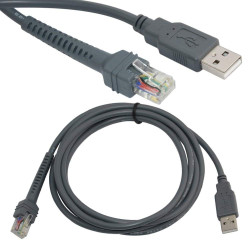 Barcode Scanner Cable USB Type A to RJ45 Cable 7ft 2M USB-LAN Cable Barcode Scanner Cable USB Type A to RJ45 Cable 7ft 2M USB-LAN Cable