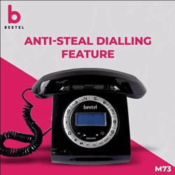 Beetel M73  Retro Design Caller ID Corded  with 16 Digit LCD Display Landline Phone