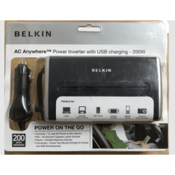 BELKIN F5L071Ak200W Inverter Anywhere Power AC/DC 200 Watt with USB charging Car Charger BELKIN F5L071Ak200W Inverter Anywhere Power AC/DC 200 Watt with USB charging Car Charger