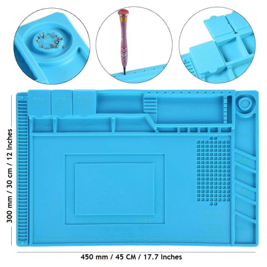 Thermal Insulation Repairing Work Pad S160/501 Heat Antistatic High-Quality Magnetic Silicone Blue Big Repair MAT