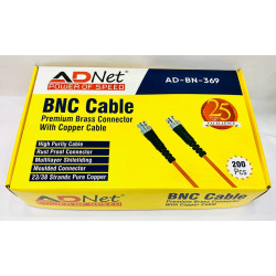 AdNet BN-369 BNC with Copper Cable 200 PCs Pack Premium Brass Connecter