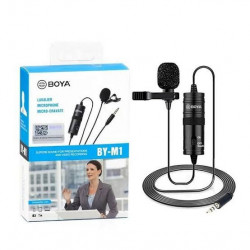 BOYA BY-M1 Omnidirectional Lavalier Condenser with 20ft Audio Cable for Smartphones, DSLR Camera Microphone