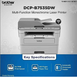 Brother DCP-B7535DW Multifunction Wi-Fi All-in-One with Duplex  Monochrome Laser Printer Brother DCP-B7535DW Multifunction Wi-Fi All-in-One with Duplex  Monochrome Laser Printer
