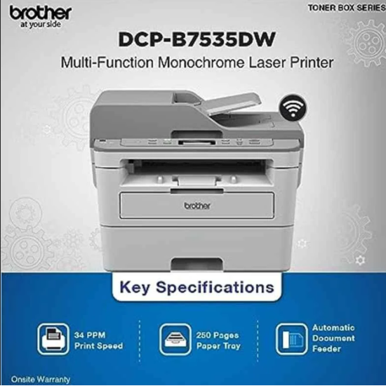 Brother DCP-B7535DW Multifunction Wi-Fi All-in-One with Duplex  Monochrome Laser Printer