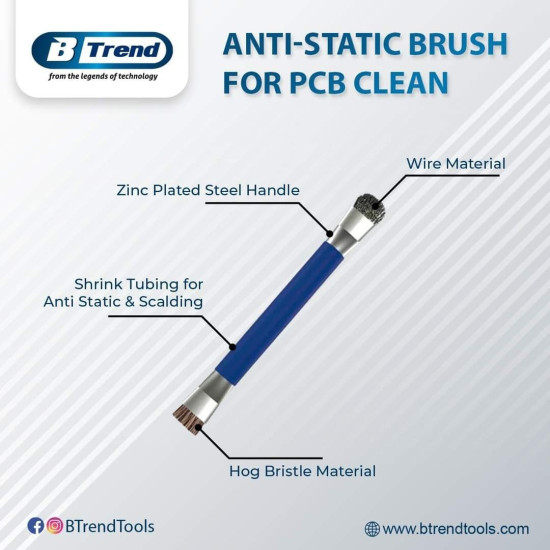 BTrend BT-206 PCB Cleaning Dual Heads Antistatic Brush BTrend BT-206 PCB Cleaning Dual Heads Antistatic Brush