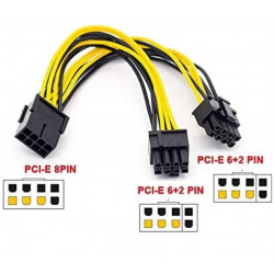 PCIE 8 Pin Y-Splitter Adapter Female to 2X 8 Pin/PCIe 8 Pin-2x(6+2pin) PCI Express Male Graphic Video Card GPU Power Cable