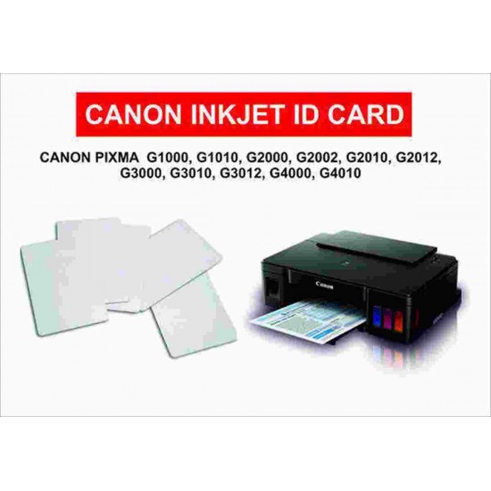 Canon Inkjet PVC ID Card Pack of 100 PCs for Canon Printers G1000, G2000, G2010, G3000, G3010, G4000, G4010 Printer card