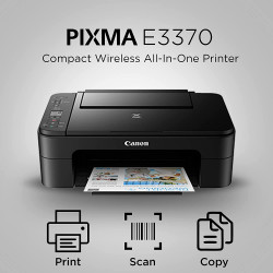 Canon PIXMA E3370 All-in-One Wireless Ink Efficient wifi Color Printer