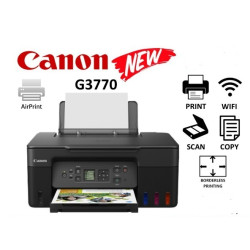 Canon Pixma G3770 Black All-in-One with LCD Display Wi-Fi Color Ink Tank Printer