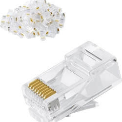 PAC RJ45 Modular Plugs CAT6e UTP Shielded 100 Pcs Jar Box Gold Plated CAT5/CAT6 LAN Network Connectors PAC RJ45 Modular Plugs CAT6e UTP Shielded 100 Pcs Jar Box Gold Plated CAT5/CAT6 LAN Network Connectors