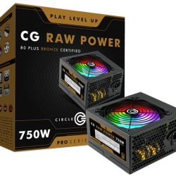 Circle CG Raw Power 750W RGB Pro 80 Plus Bronze SMPS Gaming Computer Desktop Power Supply