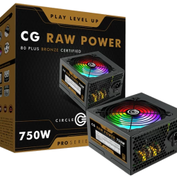 Circle CG Raw Power 750W RGB Pro 80 Plus Bronze SMPS Gaming Computer Desktop Power Supply Circle CG Raw Power 750W RGB Pro 80 Plus Bronze SMPS Gaming Computer Desktop Power Supply