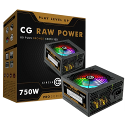 Circle CG Raw Power 750W RGB Pro 80 Plus Bronze SMPS Gaming Computer Desktop Power Supply