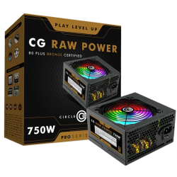 Circle CG Raw Power 750W RGB Pro 80 Plus Bronze SMPS Gaming Computer Desktop Power Supply Circle CG Raw Power 750W RGB Pro 80 Plus Bronze SMPS Gaming Computer Desktop Power Supply