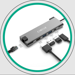 Circle Rootz Type-C 5-in-1 Ethernet/HDMI USB Multiport Adapter USB3.1HDMI Dock Circle Rootz Type-C 5-in-1 Ethernet/HDMI USB Multiport Adapter USB3.1HDMI Dock