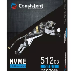 Consistent NVMe 512GB Gen 4 NVMe Gaming Storage, Internal Solid State SSD Drive Consistent NVMe 512GB Gen 4 NVMe Gaming Storage, Internal Solid State SSD Drive