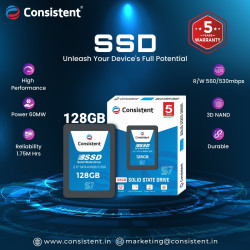 Consistent 128GB SATA 2.5 Inch CTSSD128S7 Internal Solid State Drive SSD Consistent 128GB SATA 2.5 Inch CTSSD128S7 Internal Solid State Drive SSD