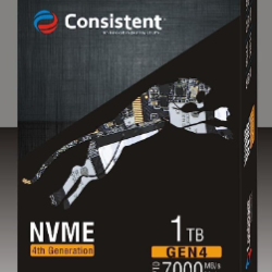 Consistent NVMe 1TB Gen 4 NVMe Gaming Storage, Internal Solid State SSD Drive Consistent NVMe 1TB Gen 4 NVMe Gaming Storage, Internal Solid State SSD Drive