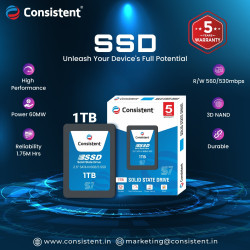 Consistent 1Tb SATA Solid State SSD Drive Consistent 1Tb SATA Solid State SSD Drive