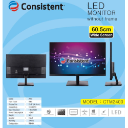 Consistent CTM2400 23.8" inch Wide Full HD HDMI Inbuilt Speakers Frameless IPS Monitor Consistent CTM2400 23.8" inch Wide Full HD HDMI Inbuilt Speakers Frameless IPS Monitor