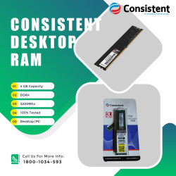 Consistent 4GB DDR4 PC4 3200MHz Memory Module Desktop Ram Consistent 4GB DDR4 PC4 3200MHz Memory Module Desktop Ram