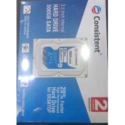 Consistent 500 GB HDD SATA 3.5 Inch with 2 Year Warranty Desktop Internal Hard Drive