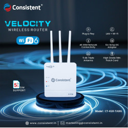 Consistent 5G Sim Supported  Wi-Fi Router CT-4GR-TAW6 CPE| Latest WiFi 6 | Plug and Play | Support, NVR, DVR, WiFi,Camera and All 4G/5G sim Internet WiFi Router Consistent 5G Sim Supported  Wi-Fi Router CT-4GR-TAW6 CPE| Latest WiFi 6 | Plug and Play | Support, NVR, DVR, WiFi,Camera and All 4G/5G sim Internet WiFi Router