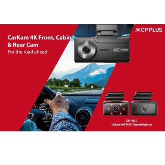 CP PLUS CP-F83B CarKam True 4K 2160P UHD Dual Channel GPS Night Vision Car Dash Cam