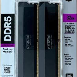 Crucial Pro DDR5 32GB Gaming Memory 6000 MHz CL36 Kit Desktop RAM Crucial Pro DDR5 32GB Gaming Memory 6000 MHz CL36 Kit Desktop RAM