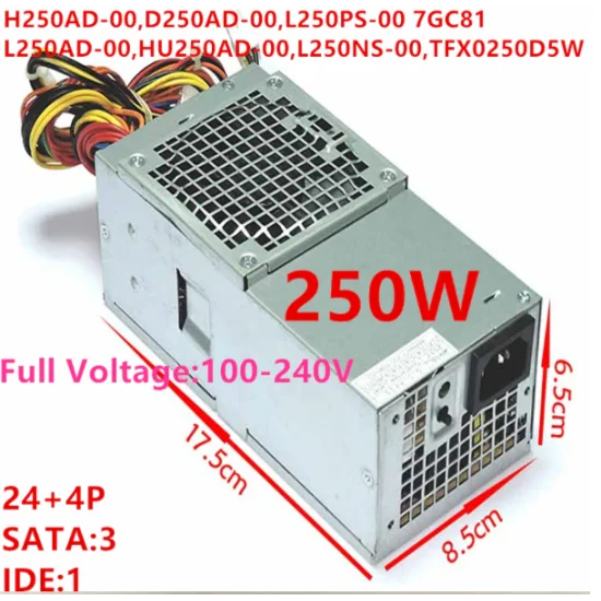 Alimentation Dell D250AD-00 – 250W – Modèle DPS-250AB-68A – Testée Et Nettoyée