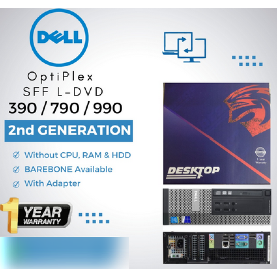 Dell 390|790|990 OptiPlex SSF 2nd Gen BareBone Refurbished|Used|Old Machine Business Mini Desktop