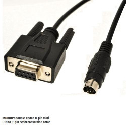 DB9 to Mini DIN8 8-Pin mini-DIN to 9-Pin Serial Male Connector Video Data Adapter Converter Cable