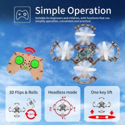 gkfescc XYQ-1 Kit for Kids or Beginner RC Diy Wooden Drone