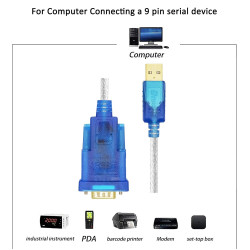 DTECH USB to DB-9 Serial Port RS-232 Adapter 9-Pin Male Converter Cable