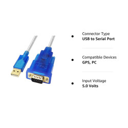 DTECH USB to DB-9 Serial Port RS-232 Adapter 9-Pin Male Converter Cable