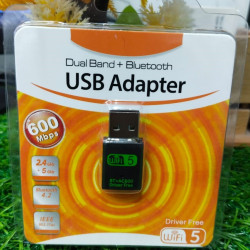 Wifi 600Mbps Dual Band + Bluetooth 5.0 | 2 in 1 | Mini 2.4GHz / 5GHz Wireless Network External Receiver USB Adapter Wifi 600Mbps Dual Band + Bluetooth 5.0 | 2 in 1 | Mini 2.4GHz / 5GHz Wireless Network External Receiver USB Adapter