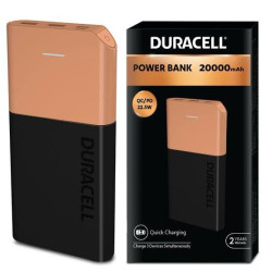 DURACELL 20000 MAH Power Bank Slimmest with 1 Type C PD and 2 USB A Port 22.5W Fast Charging Portable Charger DURACELL 20000 MAH Power Bank Slimmest with 1 Type C PD and 2 USB A Port 22.5W Fast Charging Portable Charger