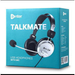 Enter Talkmate Wired Laptop/ Computers with Mic USB Headphone
