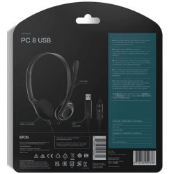 EPOS Sennheiser PC 8 Over-Ear USB wit Mic Wired VOIP Headphones EPOS Sennheiser PC 8 Over-Ear USB wit Mic Wired VOIP Headphones