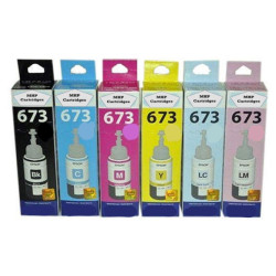 Epson 673 Multicolor Pack of 6 Black, Cyan, Magenta, Yellow, Light Cyan, Light Magenta Ink bottle