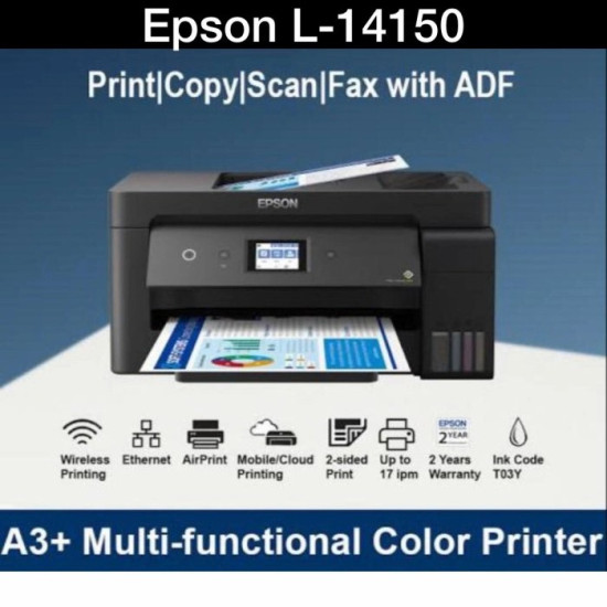 Epson EcoTank L14150 A3+ Wi-Fi Duplex Wide-Format All-in-One Color Ink Tank Printer