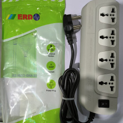 ERD power Strip Cord 4 Socket Universal Copper Long Cord Surge Protector Power Extension