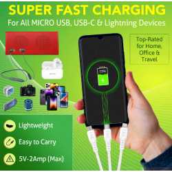ERD UC-81 Multi USB Cable 3 in 1 USB-A to Micro USB + USB-C + Lightning Mobile Charging Data Cable
