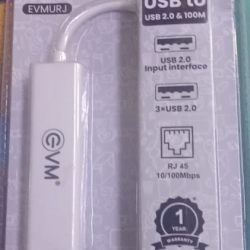 EVM URJ USB+LAN 2-in-1 1 to RJ45 10/100 Ethernet USB Hub