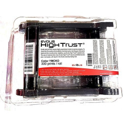 Evolis Full Panel YMCKO-300 Black + Tri Color Combo Pack High Trust Zenius / Primacy Ribbon