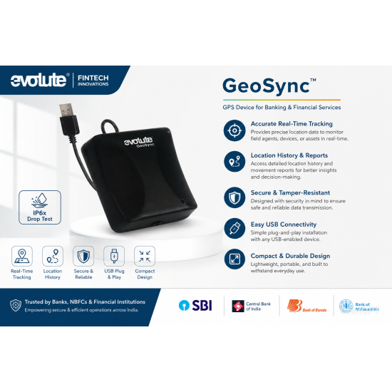 Evolute GEOSYNC GPS Aadhaar|CSP Banking GNSS GEO Receiver Device Evolute GEOSYNC GPS Aadhaar|CSP Banking GNSS GEO Receiver Device